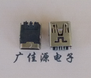 贵港MINI USB前两脚插座 90度卧式 端子DIP针脚定义