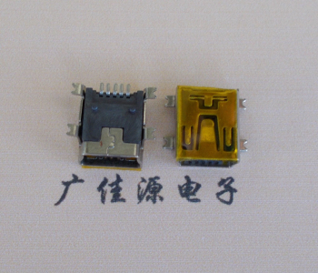 贵港MINI USB 5P 接口 母座 全贴带麦拉 高9.6带0.9柱子