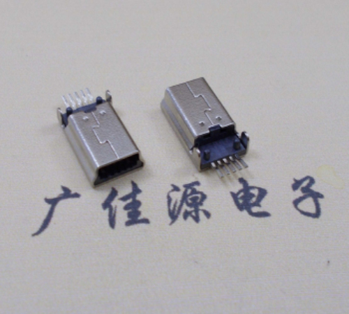 贵港MINI USB公头 5pin端子贴板带柱 10.7mm体长