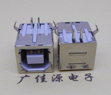 贵港USB BF90度母座 打印机接口 卧式插板DIP白胶