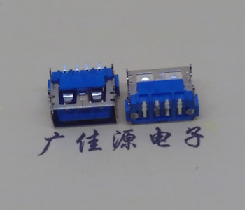 贵港AF短体10.0接口 蓝色胶芯 直边4pin端子SMT