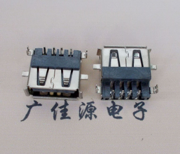 贵港AF USB母座90度 DIP沉板3.9/4.9 耐高温有卷边