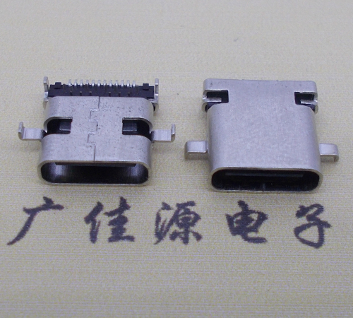 贵港卧式type-c24p母座沉板1.1mm前插后贴连接器