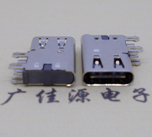 贵港侧插USB3.1接头座子.90度type-c母座.6p侧插连接器